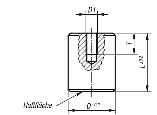 Kipp K0552.07 HALTEMAGNET RUND, MIT INNENGEWINDE, STABGREIFER, D1=M8 - KIPP K0552 Haltemagnete rund mit Innengewinde - Stabgreifer - aus NdFeB