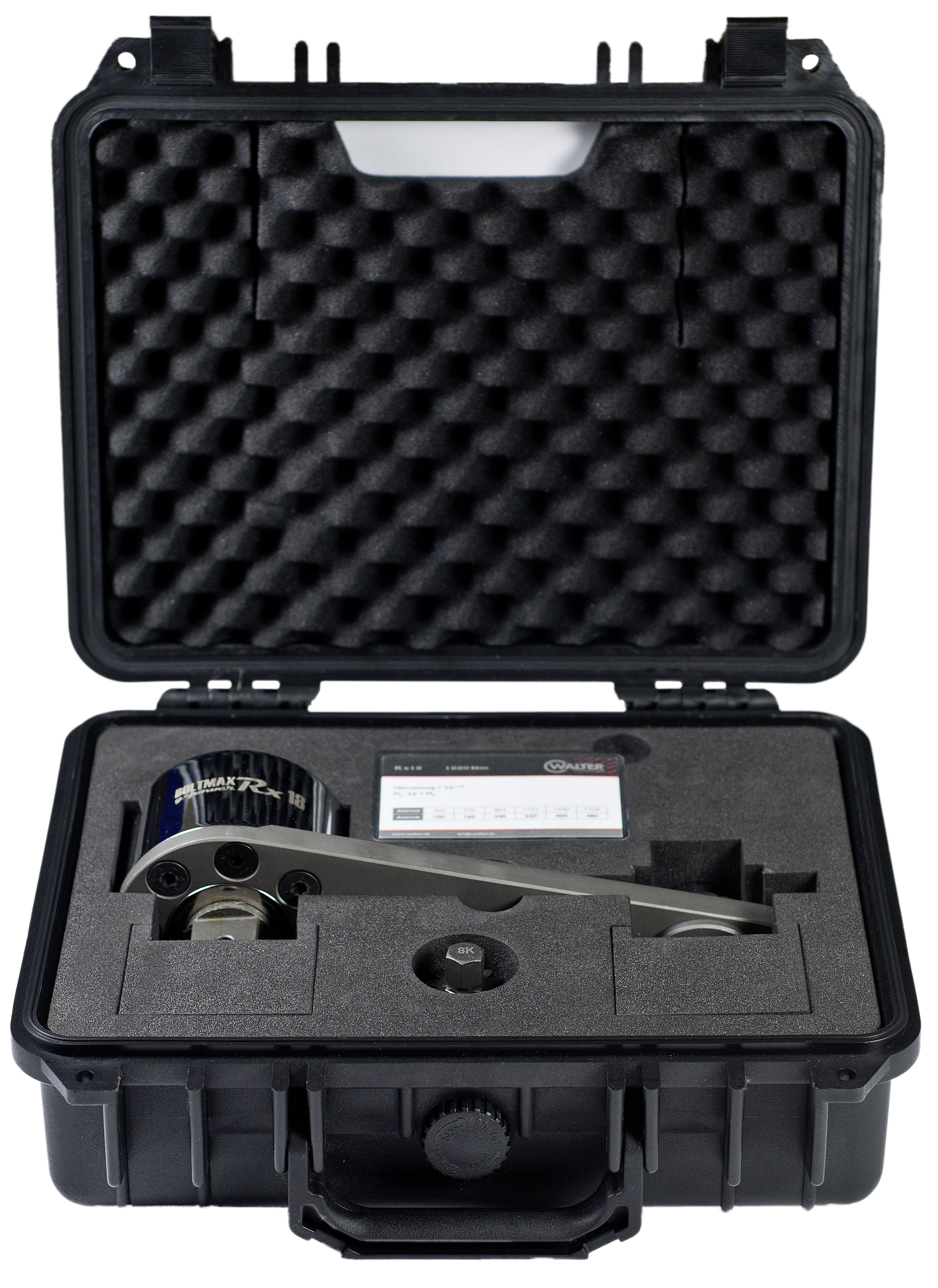 Carl Walter Werkzeuge Boltmax- Rx mit integrierte Abstützung, Rx28, Eingang 12,5 (1/2"), Ausgang 25 (1"), Übersetzung 1:13, max. 2800 Nm - Rx Koffer