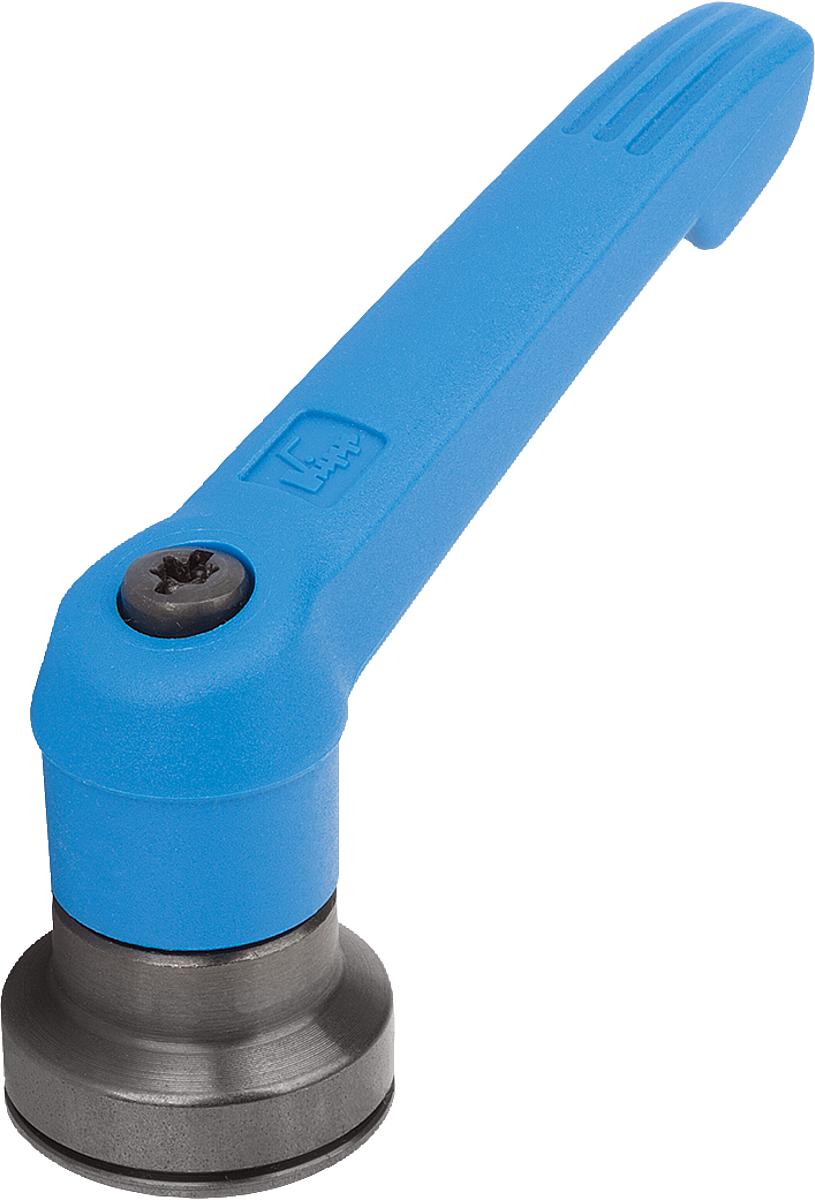 Kipp K1597.20887 KLEMMHEBEL MIT SPANNKRAFTVERSTÄRKER, GR.2, M08, KUNSTSTOFF BLAU RAL5017, KOMP:STAHL BRÜNIERT - K1597-20887 KLEMMHEBEL-SPANNKRAFTVERSTAERKER -GR 2 -M08 -KUNSTSTOFF BLAU RAL5017 -KOMP STAHL