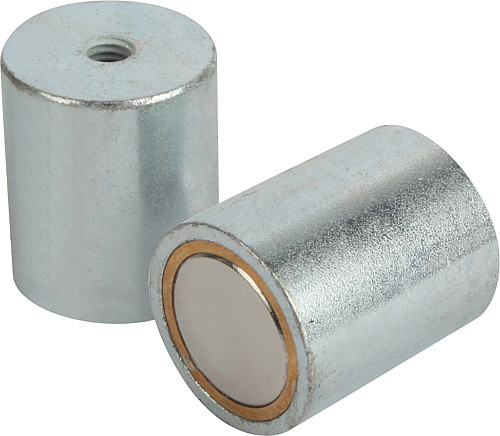 Norelem 09068-08 HALTEMAGNET RUND, MIT INNENGEWINDE, STABGREIFER, D1=M12 - Norelem 09068 Haltemagnete rund mit Innengewinde -Stabgreifer- aus NdFeB