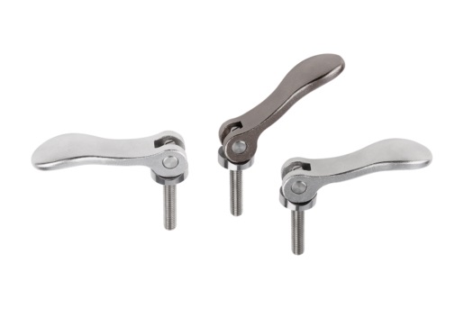 Norelem 04233-0541004X15 EXZENTERHEBEL EINSTELLBAR - NLM 04233-NI Exzenterhebel einstellbar Edelstahl mit Aussengewinde - Druckscheibe-Abbildung