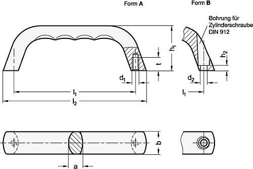Ganter 328-120-A-BL Bügelgriffe, Aluminium - GN 328 Buegelgriffe - Aluminium-Abbildung