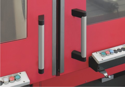 Leschhorn U7-30.G220.01   Alu- Rundrohr Griffe Schenkel gerade  A 200,  Schenkel schwarz, Rohr natur Griff aus Einzelelementen, komplett montiert - Leschhorn U7 Griffserie