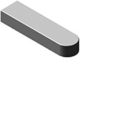 Leschhorn 6885 AB Edelstahl rund- und geradstirnig Passfeder DIN 6885, B=10 H=8 L=60, Material: 1.4571, DIN ISO 286 Passungen - DIN 6885 Form AB, Passfeder