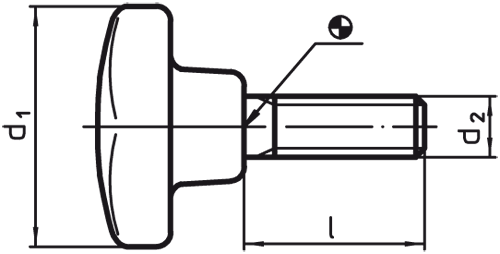 Halder 24730.0251 Kreuzgriffschraube DIN 6335 Kunststoff (PF 31) Ø 63 x M 12 x 30, Form L - Kreuzgriffschrauben Kreuzgriffschraube - DIN 6335 - Kunststoff - Durchmesser 25 x M 5 x 15 - Form L Form L