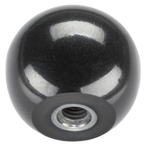 Halder 24560.0120 Kugelknopf DIN 319 Ø 20 mit Gewindebuchse, Form E,  schwarz - Kugelknoepfe Kugelknopf DIN 319 - Durchmesser 20 - mit Pressstoffgewinde - Form C - schwarz