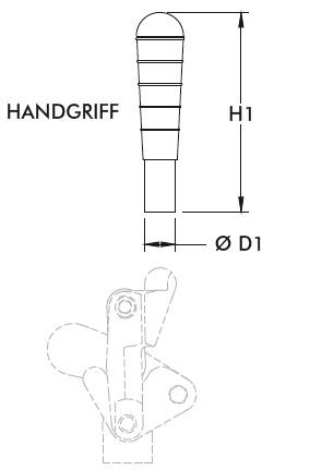 DESTACO 501503 Handgriff Stahl brüniert - DE-STA-CO 500 Handgriff