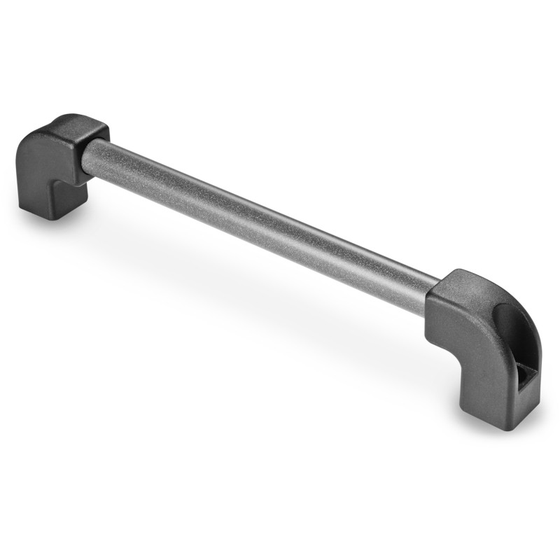 Leschhorn B320 Rohrgriffe  l 200; L 220; d 20; Bohrung d1 8,5 - LE B320 Rohrgriffe - Aluminiumrohr - schwarz - matt - Endstuecke Kunststoff - Abbildung