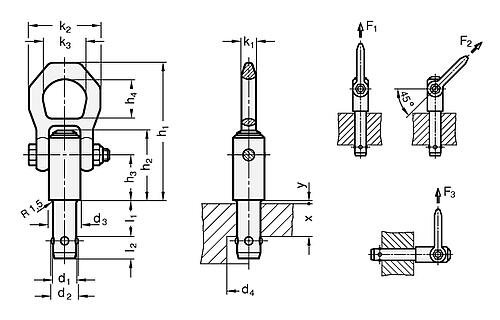 Ganter 1130-8-10-ST Kugeltragbolzen, Stahl - GN 1130 Kugeltragbolzen-Skizze