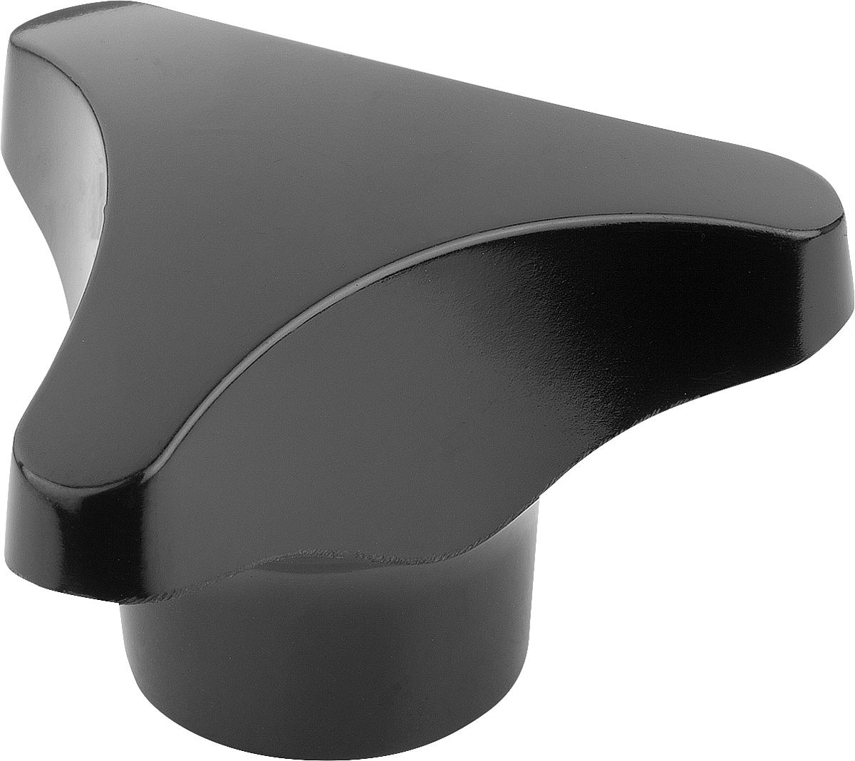 Kipp K0183.26210 DREISTERNGRIFF MIT HOHEM BUND EDELSTAHL, D=62  M10 - K0183-26210 DREISTERNGRIFF MIT HOHEM BUND EDELSTAHL - D 62 M10