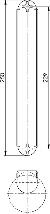 AMF 461SU Rundrohrunterlage, für Rohre mit Außendurchmesser: 34-60 mm, Farbe: - - LE 461SU Rundrohrunterlage -Skizze