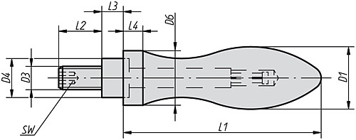Kipp K0169.0616055 DREHB. BALLENGRIFF, ALUMINIUM, DIN 98, FORM E, D1=16, D3=M6, - KIPP K0169 Ballengriffe drehbar DIN 98 Form E - au