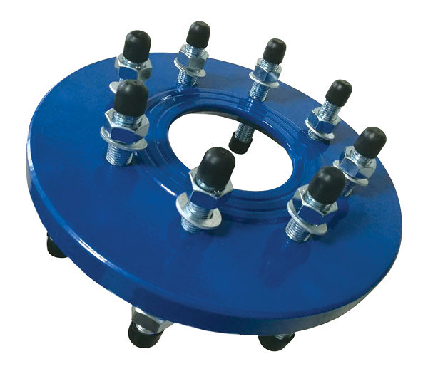 Leschhorn LS-81-100-50-M16-T1-A2 Reduzierflansch Typ1, DN100/50, PN10, Material GGG 40, 250µ EPOXY, beidseitig Edelstahlbolzen A2, Seite A 8xM16, Seite B 4xM16; Stärke 29 mm, K1= 180 mm, K2= 125 mm, - LS-81-DN80 50