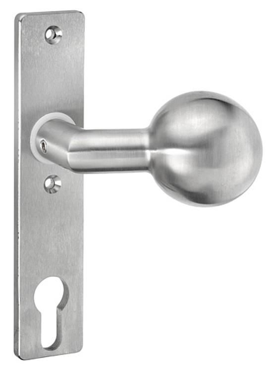 AMF 439Z Türknopf, gekröpft, drehbar: -, fest: Ja, Kurzschild: 32 x 156 x 6 mm - LE 439 Tuerknopf - gekroepft -Abbildung