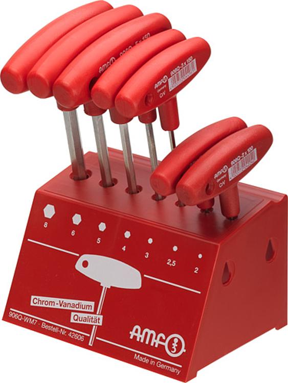 AMF 906Q -WM 7 Werkstattständer, Inhalt: SW x Klingenlänge L1: 2x100, 2,5x100, 3x150, 4x150, 5x150, 6x150, 8x150 - LE 906Q-WM7 Werkstattstaender-Abbildung