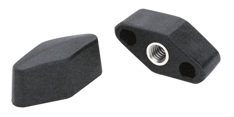 Leschhorn L750c Flügelmuttern  A 48; d 12,5; Gewinde d1 M8; Kunststoff PA, schwarz, - Boteco L750C Fluegelmuttern
