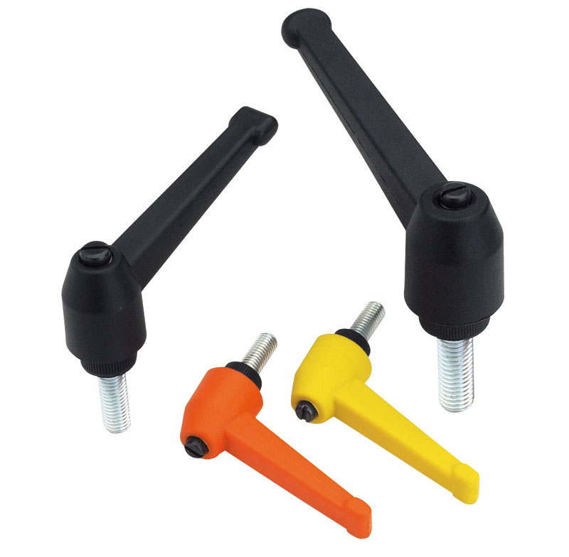 Leschhorn A523 verstellbare Klemmhebel  R 83; Außengewinde M10x35; rot - LE A523 Adjustable clamping lever - external thread EcoLine illustration