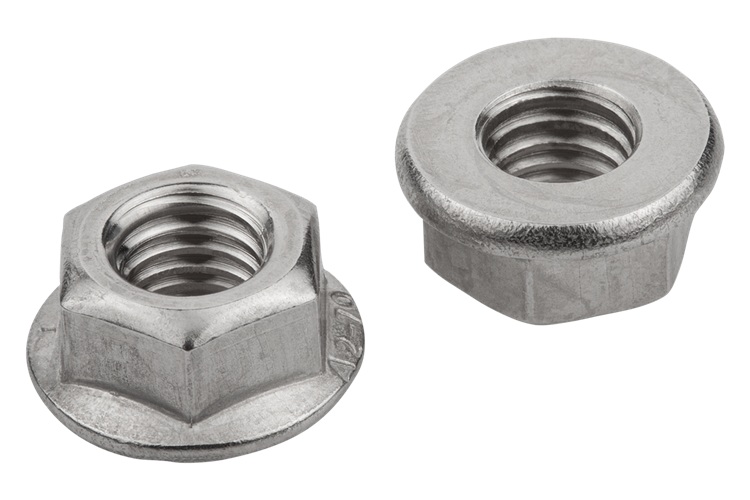 Norelem 07217-112 SECHSKANTMUTTER MIT FLANSCH EN1661 DIN6923, M12, SW=18, EDELSTAHL A2 BLANK - NLM 07217 Sechskantmuttern mit Flansch DIN 6923 - EN 1661 erweitert-Abbildung