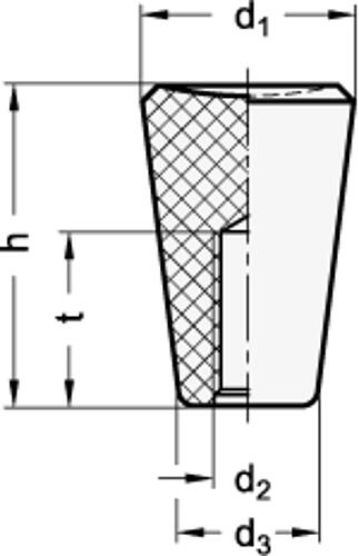 Ganter 419-20-M5 KONUSKNOPF - GN 419 Konusknoepfe - Kunststoff-Skizze