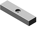 Leschhorn 6885 D gradstirnig Passfeder DIN 6885, mit Stufenbohrung für Halteschraube, B=12 H=8 L=30 - DIN 6885 D gebohrte Passfeder geradstirnig