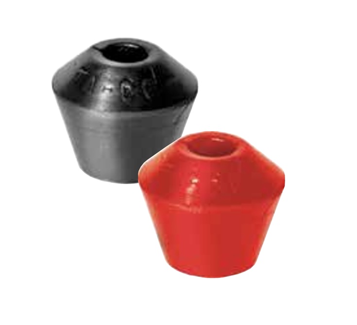 DESTACO 215219 Polyurethan-Kappe, flach, für Spindel 1/4-20 (zöllig), Farbe: schwarz - DESTACO 119-2-Polyurethan-Kappe - flach-rot-schwarz-metrisch-zoellig