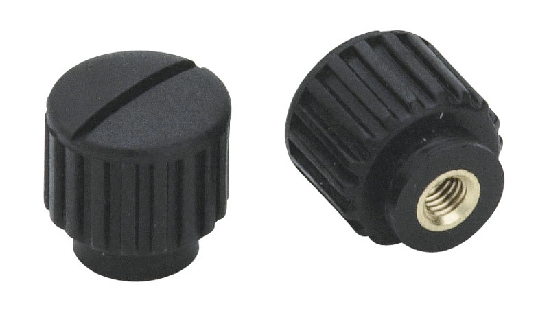 Leschhorn H773 Rändelmuttern  D 17,5; d 12; Gewinde d1 M4; Kunststoff PA, schwarz, - Boteco H773 Raendelmuttern