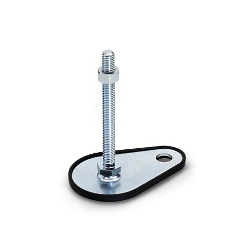 Ganter 42-50-M10-100-A0-S STELLFUß MIT BEFESTIGUNGSLASCHE - GN 42 Stellfuesse Stahl verzinkt - mit Befestigungslasche - Tropfenform-Abbildung