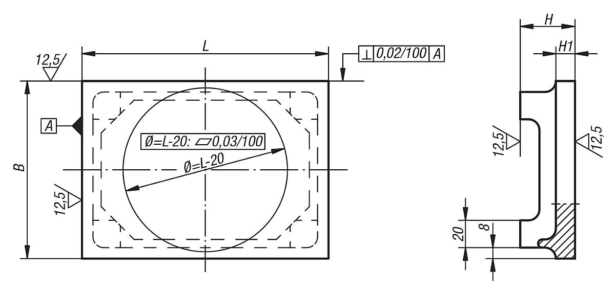 Norelem 31000-06 MESSTISCH L=400 - NLM 31000 Messtische - Massblatt