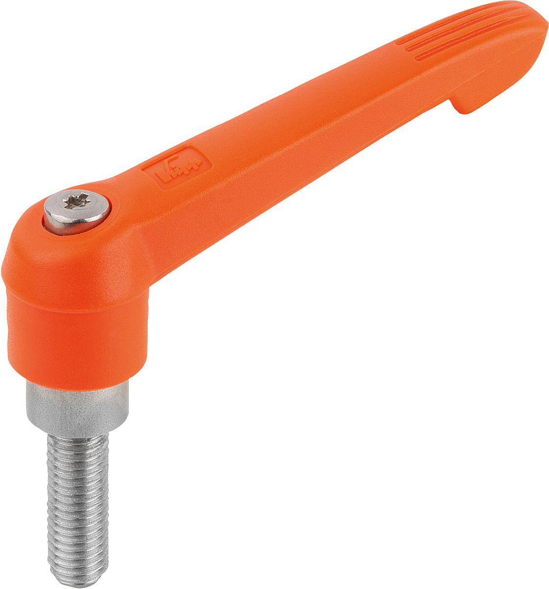 Norelem 06611-2062X30 KLEMMHEBEL GR.2  M6X30        EDELSTAHL, GRIFFHEBEL ORANGE - 06611-2062X30 KLEMMHEBEL GR-2  M6X30        EDELSTAHL - GRIFFHEBEL ORANGE