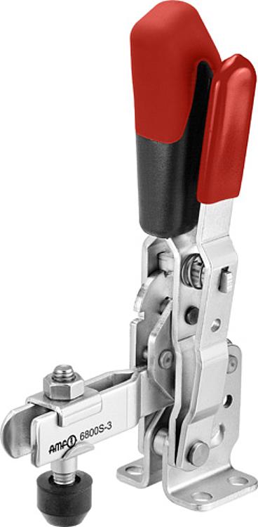 AMF 6800S-2 Senkrechtspanner mit rotem Handgriff und Sicherheitsverriegelung, Größe : 2, F1: 1,0 kN, F2: 1,2 kN - LE 6800S Senkrechtspanner mit Sicherheitsverriegelung -Abbildung
