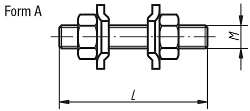 Kipp K0101.05025 ANDRUCKSPINDEL FORM A, M5, L=25 - KIPP K0101-A Andruckspindeln starr - Form A