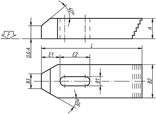 Norelem 04070-212 SPANNEISEN MIT TREPPENZÄHNEN    AL, B2=40, L=100 - Norelem 04070 Spanneisen mit Treppenzaehnen Stahl und Aluminium