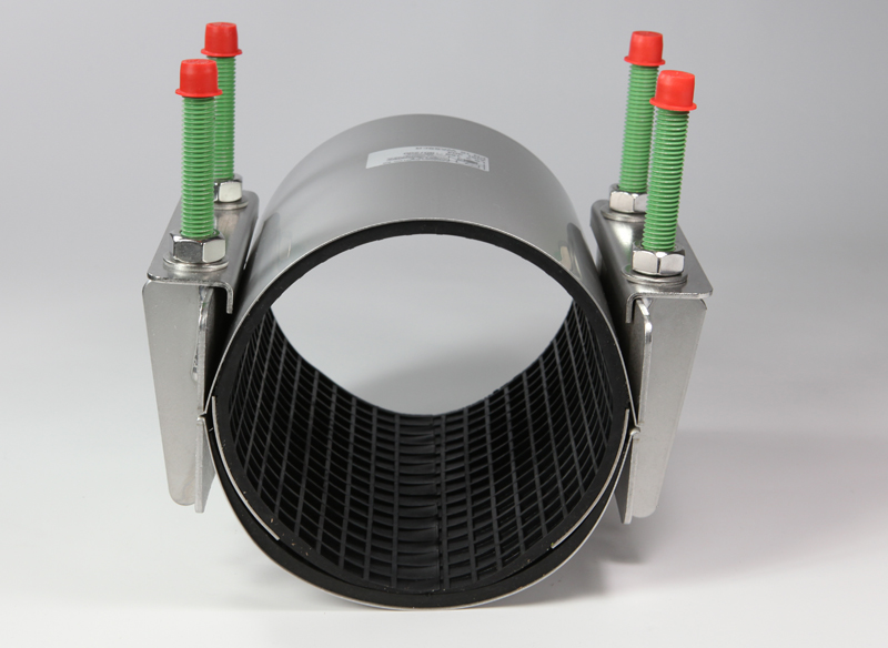 Leschhorn LS2-100-120-200-EPDM-HT-V4A Edelstahl-Reparaturschellen zweiteilig, Spannbereich 100-120, BL 200 Dichtung: EPDM-HT Temp. 150°C, Material: 1.4401 (V4A, AISI 316), PN 16 bar Wasser, PN 4 bar Gas - LS2 Epdm-HT