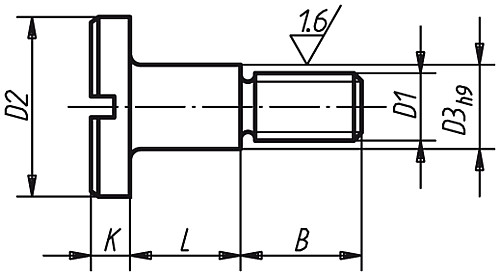 DIN 923 07530-04 FLACHKOPFSCHRAUBE BR, D1= M4, L= 3 mm - Norelem 07530 Flachkopfschrauben mit Schlitz und Ansatz DIN 923