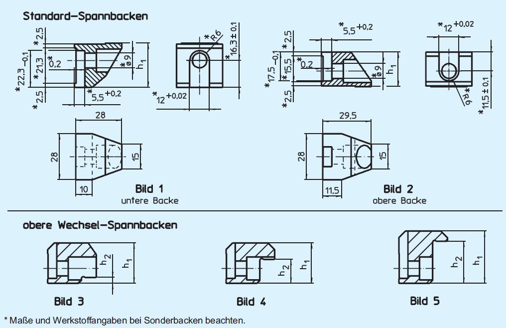 Halder 23320.0054 Obere Wechsel-Spannbacke für Schwimmspanner M 12, Bereich 4 - 16 - EH 23320 Spannbacken fuer Schwimmspanner M 12