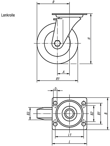 Norelem 95040-07532 95040 07532 Lenkrolle - Norelem 95040-L Lenkrolle