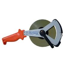 Leschhorn 80350-620WE-A-10, weißlackierte Stahlmaßband in Alu Schrägrahmen, Maßanfang A, 13 mm breit, cm Teilung, Länge 10 m - LE80350 Massbaender Alu Rahmen