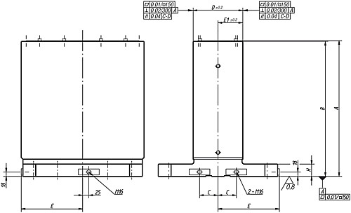 Norelem 01265-0040151 AUFSPANNWINKEL DOPPELSEITIG, A=553, D=151, E=200 - Norelem 01265 Aufspannwinkel doppelseitig