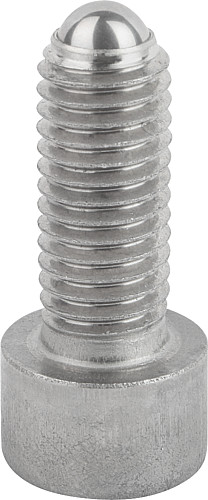 Norelem 07101-10620 KUGELDRUCKSCHRAUBE FORM A     EDELSTAHL, MIT KOPF, D1=M6, L1 - Norelem 07101-A Kugeldruckschrauben mit Kopf Edelstahl Form A