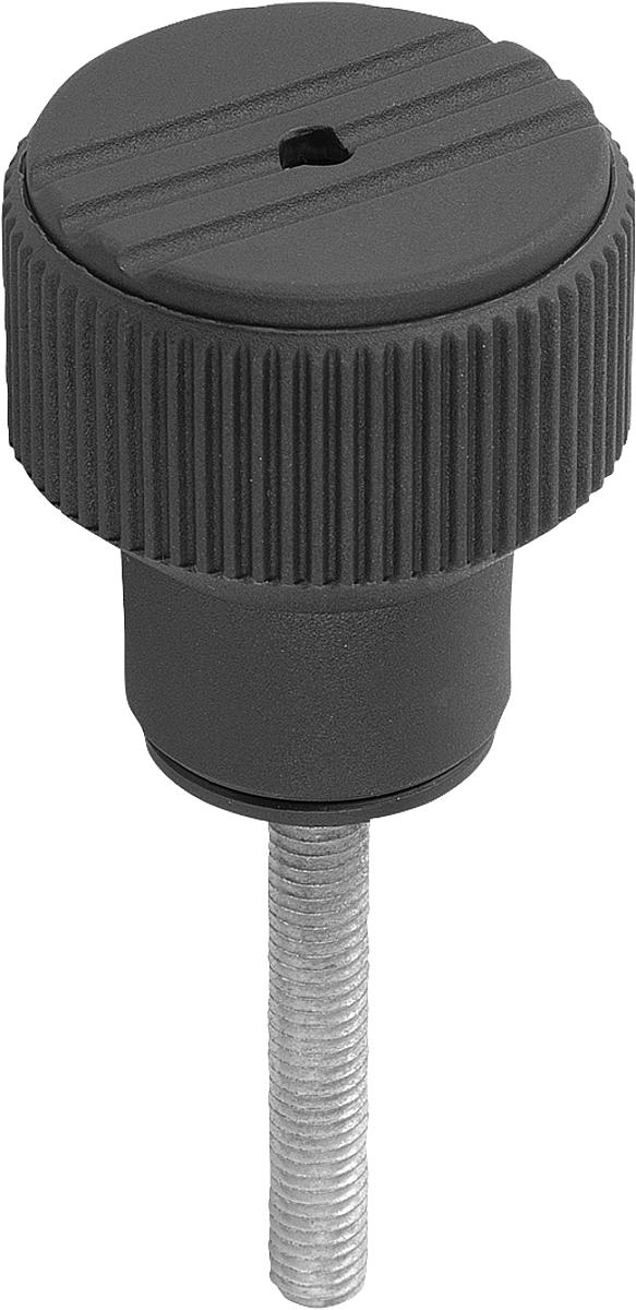 Kipp K0277.306X60 DREHMOMENT RÄNDELKNOPF GR.3  M6X60, DECKEL SCHWARZGRAU - K0277-306X60 DREHMOMENT RAENDELKNOPF GR 3 M6X60 - DECKEL SCHWARZGRAU