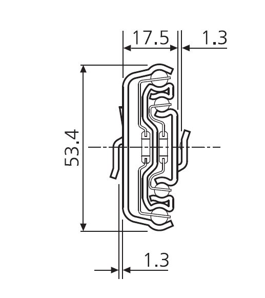 Accuride DZ5517-5045 Teleskopschienen 100% Überauszug, 17,5x53,4, SL 450, TR 473, 55kg, hell verzinkt - 5517 Accuride Teleskopschiene