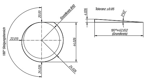 Norelem 04360-14 SPIRALEXZENTER  B=14            BL - Norelem 04360 Spiralexzenter