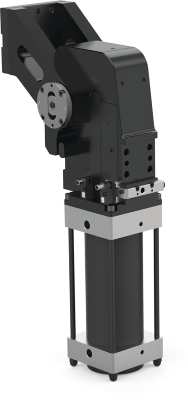 DESTACO RFM100.2-29OPXPGZ Schwenkeinheit, RCM - mit integrierter Verriegelung, Zylinder 100mm Bohrung, Öffnungswinkel 29°, O - horizontal, PX - Näherungsschalter: Links, P - Pepperl+Fuchs, G-Anschluss, Z - Anschluss, hinten - DESTACO RCM - RFM-Serie Pneumatische Schwenkeinheiten - einstellbar - Abbildung4