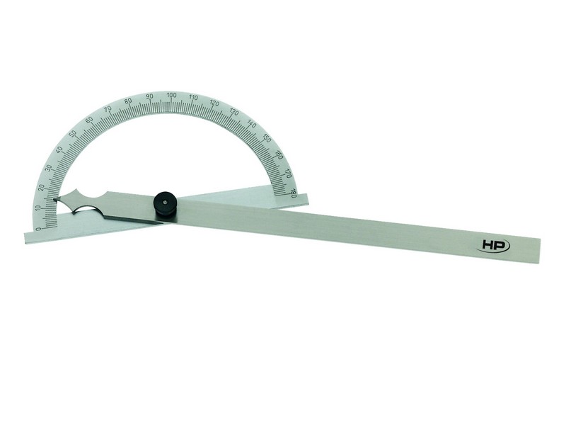 Helios Preisser, 0411310  Gradmesser  Spezialstahl, mattverchromter Gradbogen: Gradbogen-ø 400 mm, freier Schenkel 1000 mm - Helios Preisser 0411 Gradmesser