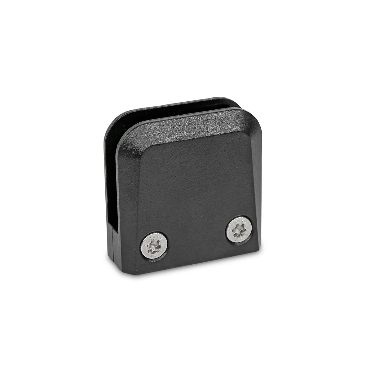 Ganter 939-ZD-60-6-F-SW Halter für Flächenelemente, Zink-Druckguss, für Glas- und Kunststoffscheiben - GN-939-Halter-fuer-Flaechenelemente-Zink-Druckguss-SW-strukturmatt-Flaechenhalter - Abbildung