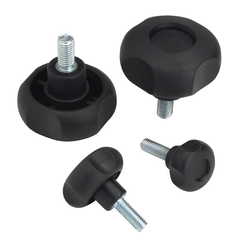 Leschhorn G732 Kreuzgriffschrauben  D 30; d 15; Gewinde d1 M05; Kunststoff PA, schwarz - Boteco G732 Kreuzgriffschrauben