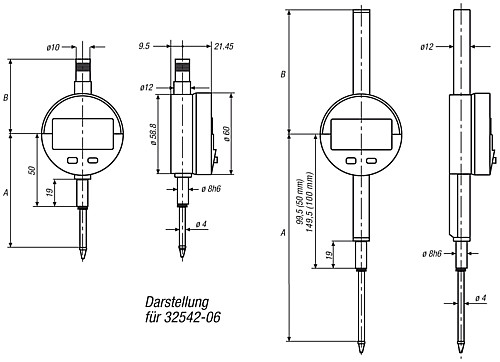 Norelem 32542-01 DIGITALE MESSUHR PRESET, - Norelem 32542 Digitale Messuhren