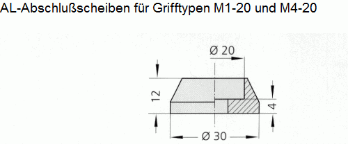 Leschhorn M1-25.R250.9002   " Clean Line " Maschinengriff Rohr Ø 25 mm A 250, grauweiß pulverbeschichtet - Al-Abschlussscheiben fuer Grifftypen M1-20 und M4-20