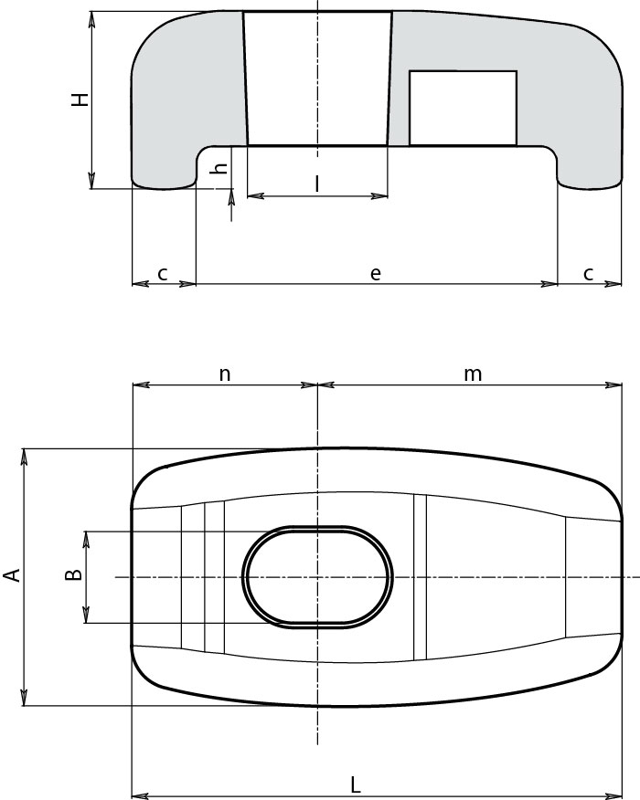 Leschhorn J300 Schließbügel A 24; L 45,5; B 8,5 - LE J300 Schliessbuegel - Kunststoff-EcoLine-Massblatt
