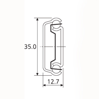 Accuride DB2132-0025 Teleskopschienen 75% Teilauszug, 12,7x35, SL 250,TR 163, 50kg, schwarz verzinkt - 2132 Accuride Teleskopschiene Profil